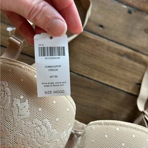 NWT Soma Stunning Support Tan Lace Bra 34DDD